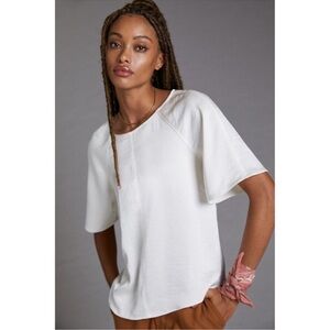 Anthropologie Daily Practice Cream/Off-White Sleek Open-Back Top, Size S